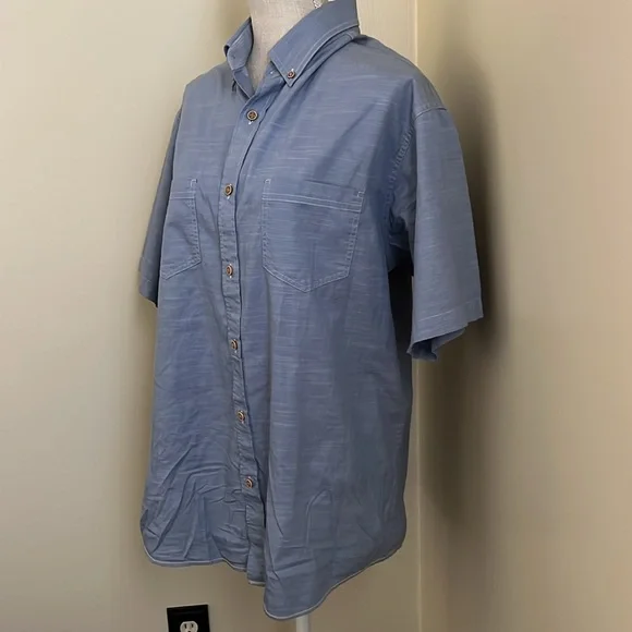 Roundtree & Yorke Blue Casual Button Down Shirt - Picture 6 of 13